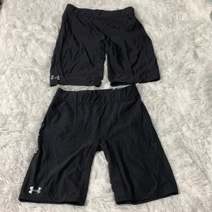 Bundle of 2 Under Armour Heat Gear Bike Shorts, Size M, Black